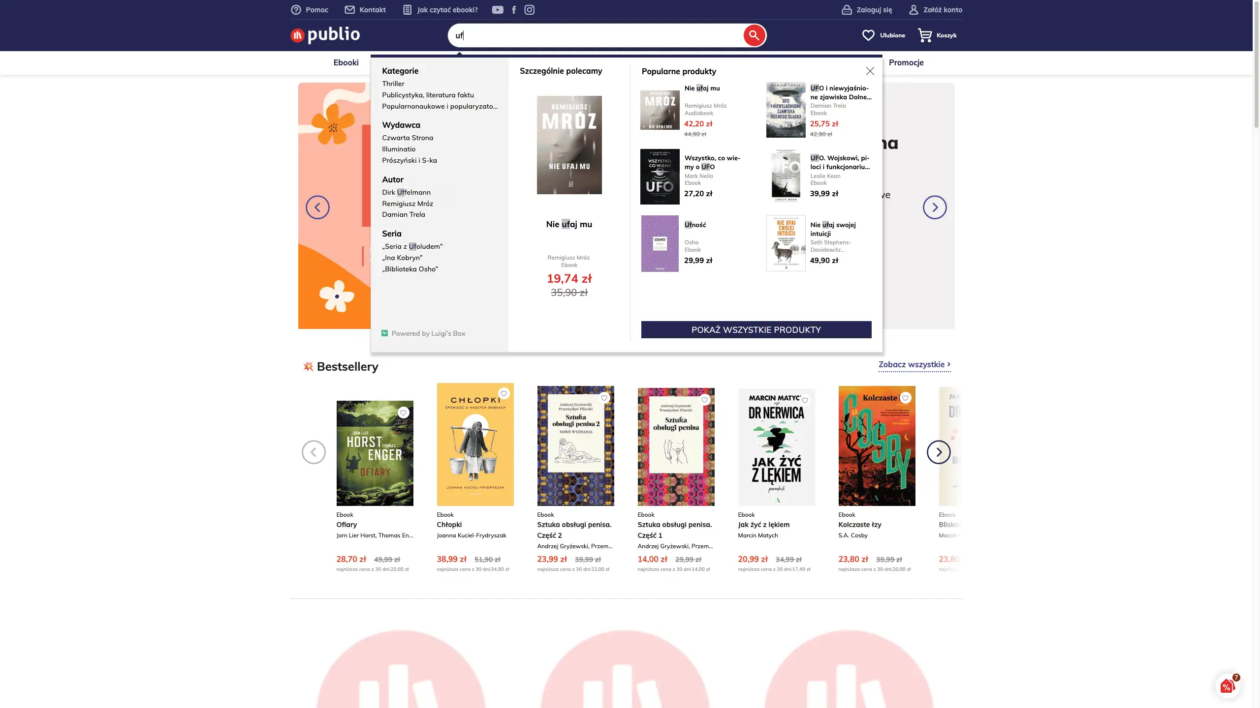 With Luigi's Box, Publio is able to revert search results from the first character.
